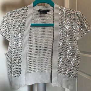 BCBG MaxAzria crop cardigan with sequins